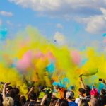 Literary Festival - group of people celebrating powder festival outdoors