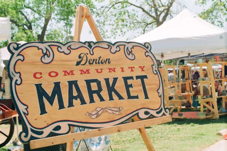 Community Market - Denton community market sign
