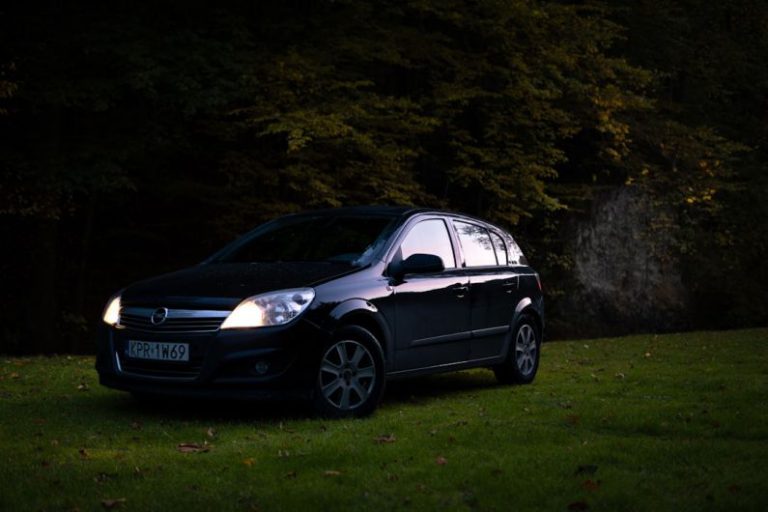 Affordable B&B - a small black car parked in a grassy field