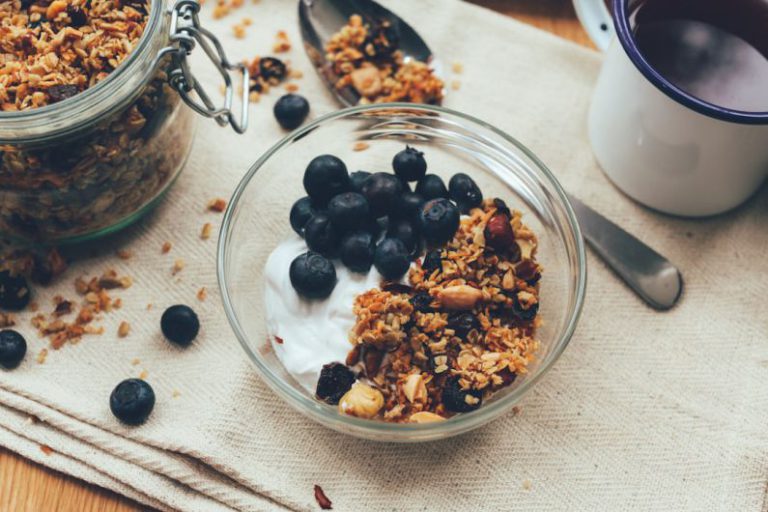 New England Bed And Breakfast - berry and nuts in clear glass bowl