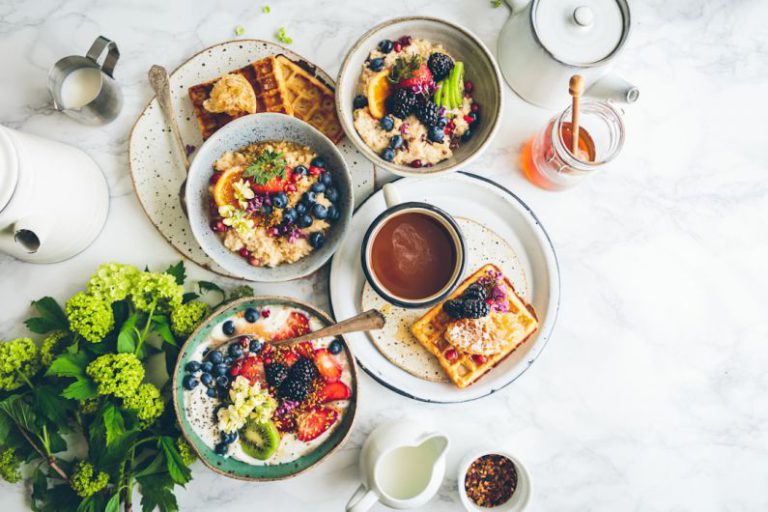 Budget Bed And Breakfast - fruit salad on gray bowls