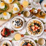 Bed And Breakfast Selection - round white ceramic plate filled with waffle