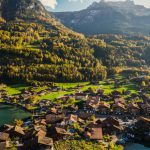 Swiss Village - a town by a lake