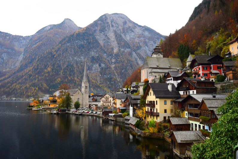 Austrian Village - city beside body of water during daytime