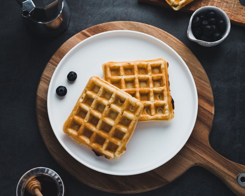 Waffles - waffles on plate