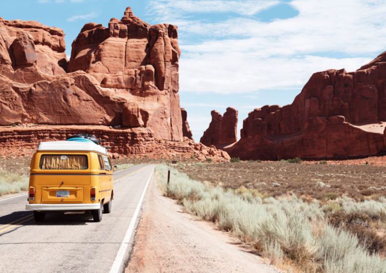 Solo Travel Safety - yellow Volkswagen van on road