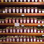Jam Jars - a shelf filled with lots of jars of jam